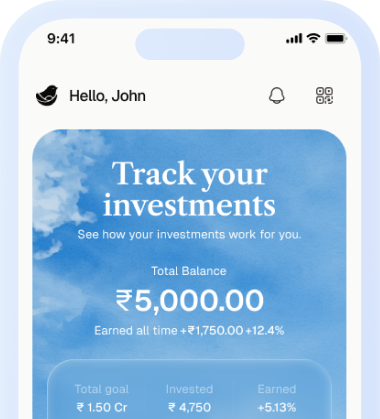 Step four app visual showing goal tracking dashboard